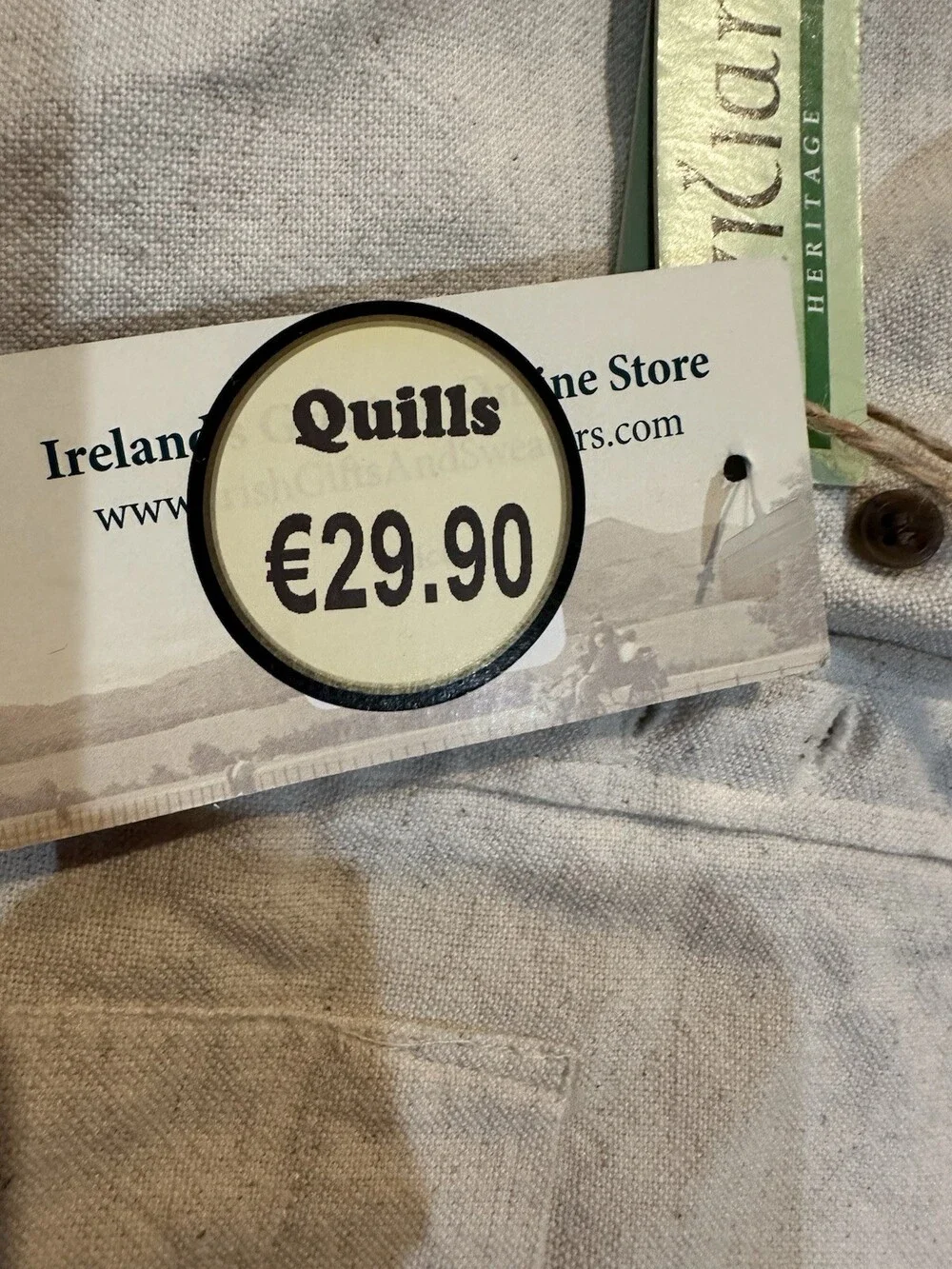 NWT Kids 11-12 Irish Linen Grandfather Shirt Stone Heritage